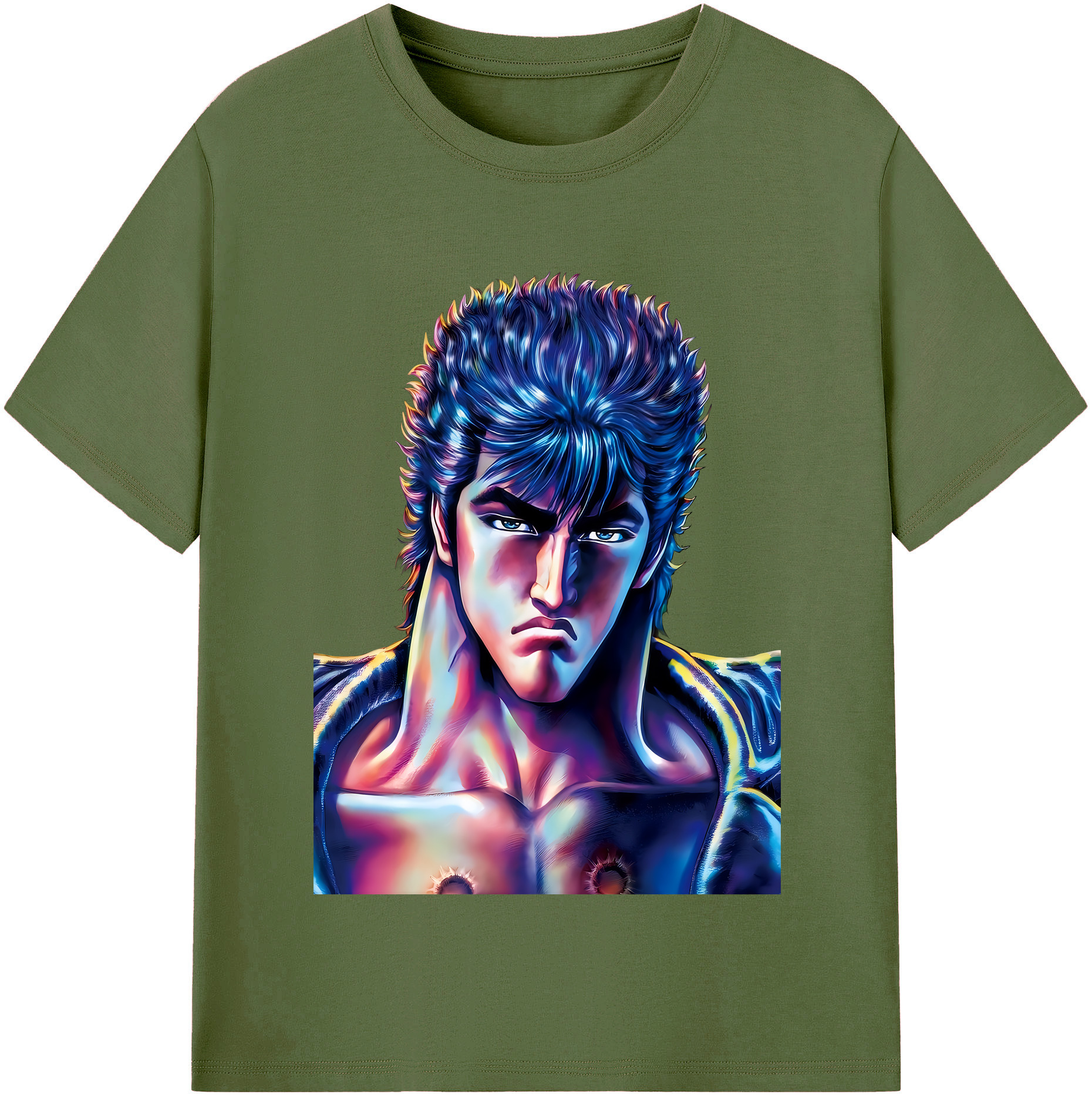 （画像用） 北斗の拳 Fist of the North Star 綿100％半袖Tシャツ（フロントプリント）